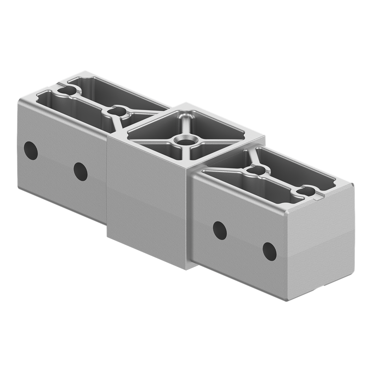 40x40 mm 2 mm et kalınlığındaki Kutu Profiller ile Uyumlu İki Yollu Düz Bağlantı Konnektörü 4040LN02-1