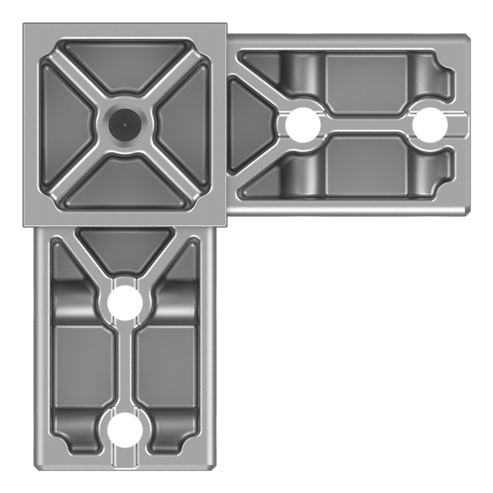 40x40 mm Kutu Profil Uyumlu İki Yollu L Bağlantı Elemanı 4040CR02-1