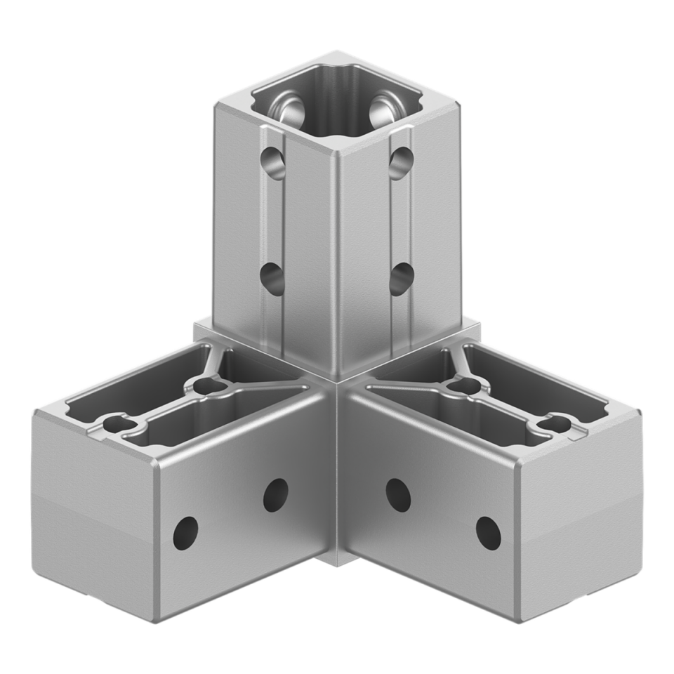 40x40 mm Kutu Profil Uyumlu Üç Yollu Köşe Bağlantı Elemanı 4040CR03-1