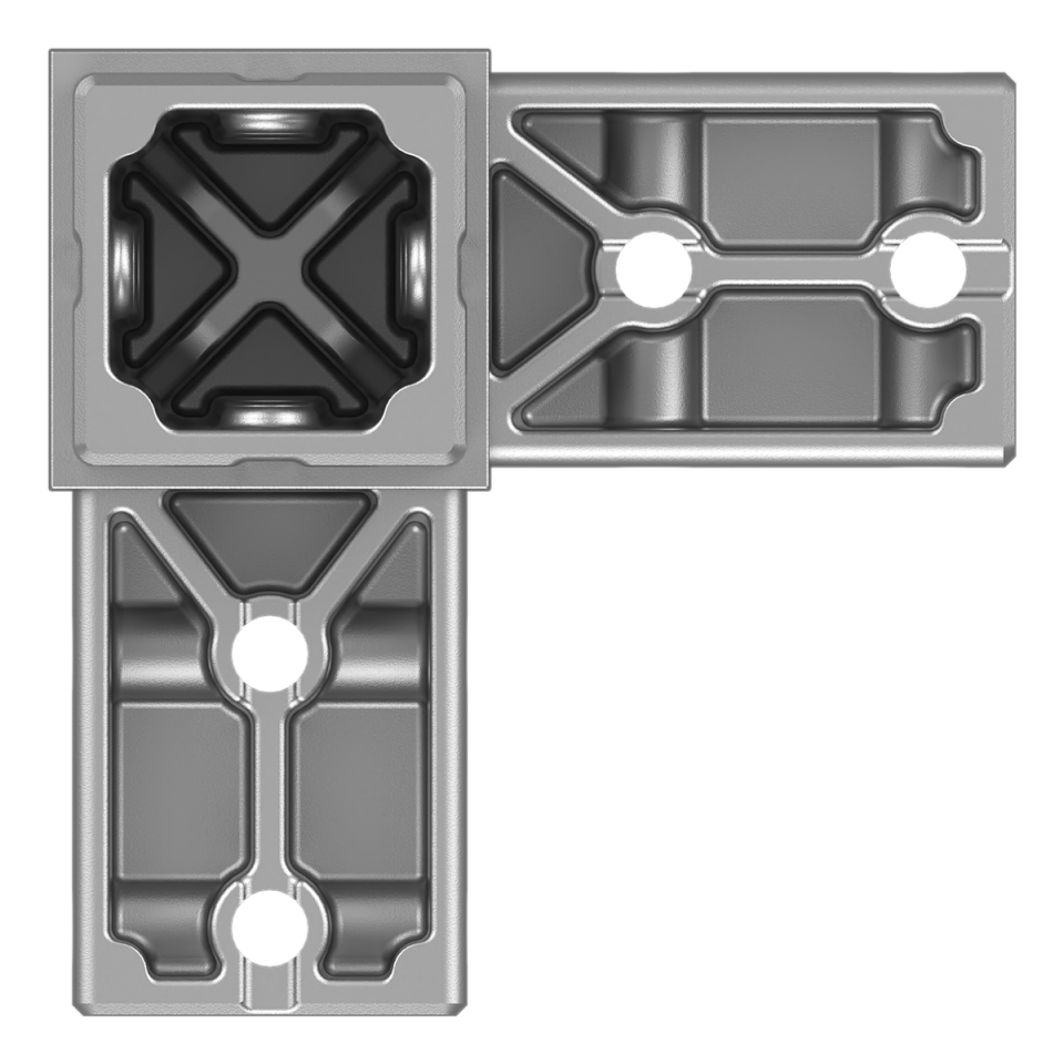 40x40 mm Kutu Profil Uyumlu Üç Yollu Köşe Bağlantı Elemanı 4040CR03-1