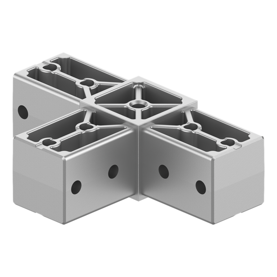 40x40 mm Kutu Profillerle Uyumlu Üç Yollu T Konektör 4040ED03-1