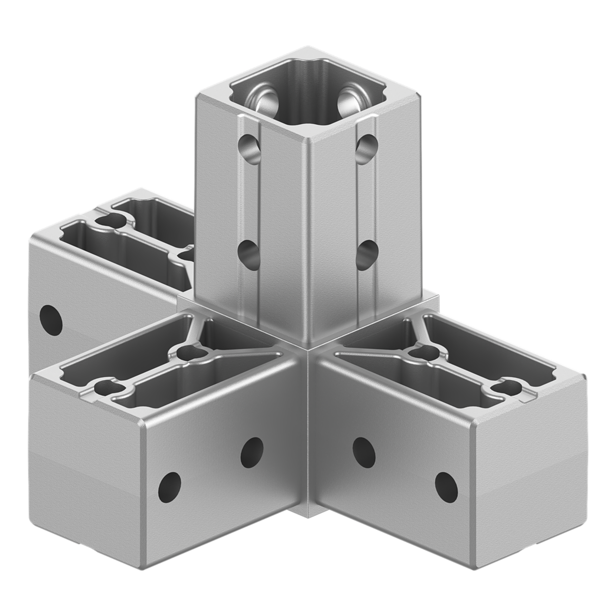40x40 mm Kutu Profillerle Uyumlu Dört Yollu Kenar Konektör 4040ED04-1