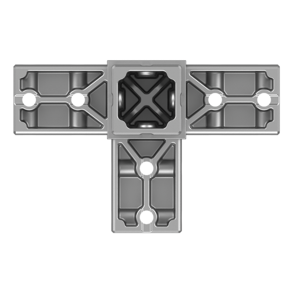 40x40 mm Kutu Profillerle Uyumlu Dört Yollu Kenar Bağlantı Konnektörü 4040ED04-1