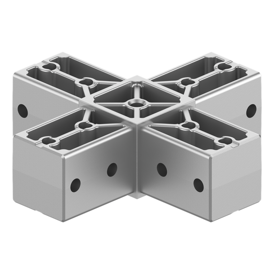 40x40 mm Kutu Profillerle Uyumlu Dört Yollu Yüzey Bağlantı Konnektörü 4040MD04-1