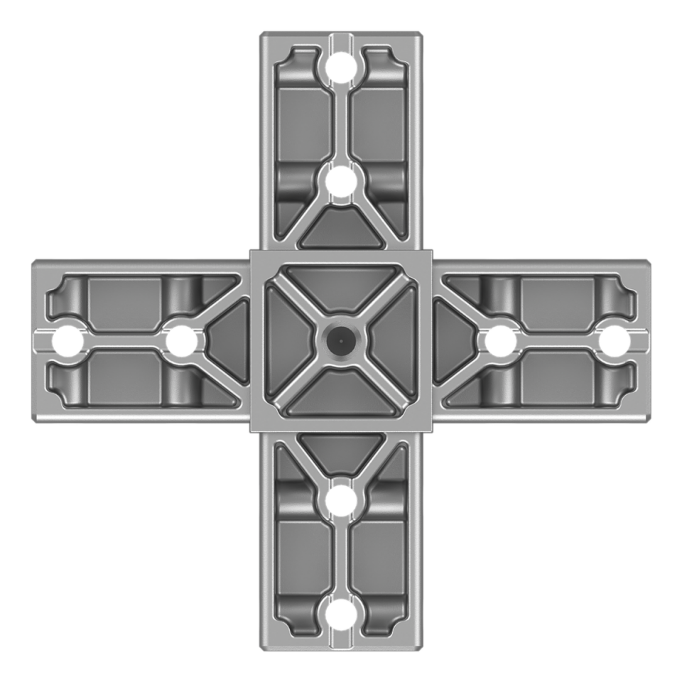 40x40 mm Kutu Profillerle Uyumlu Dört Yollu Yüzey Konektör 4040MD04-1