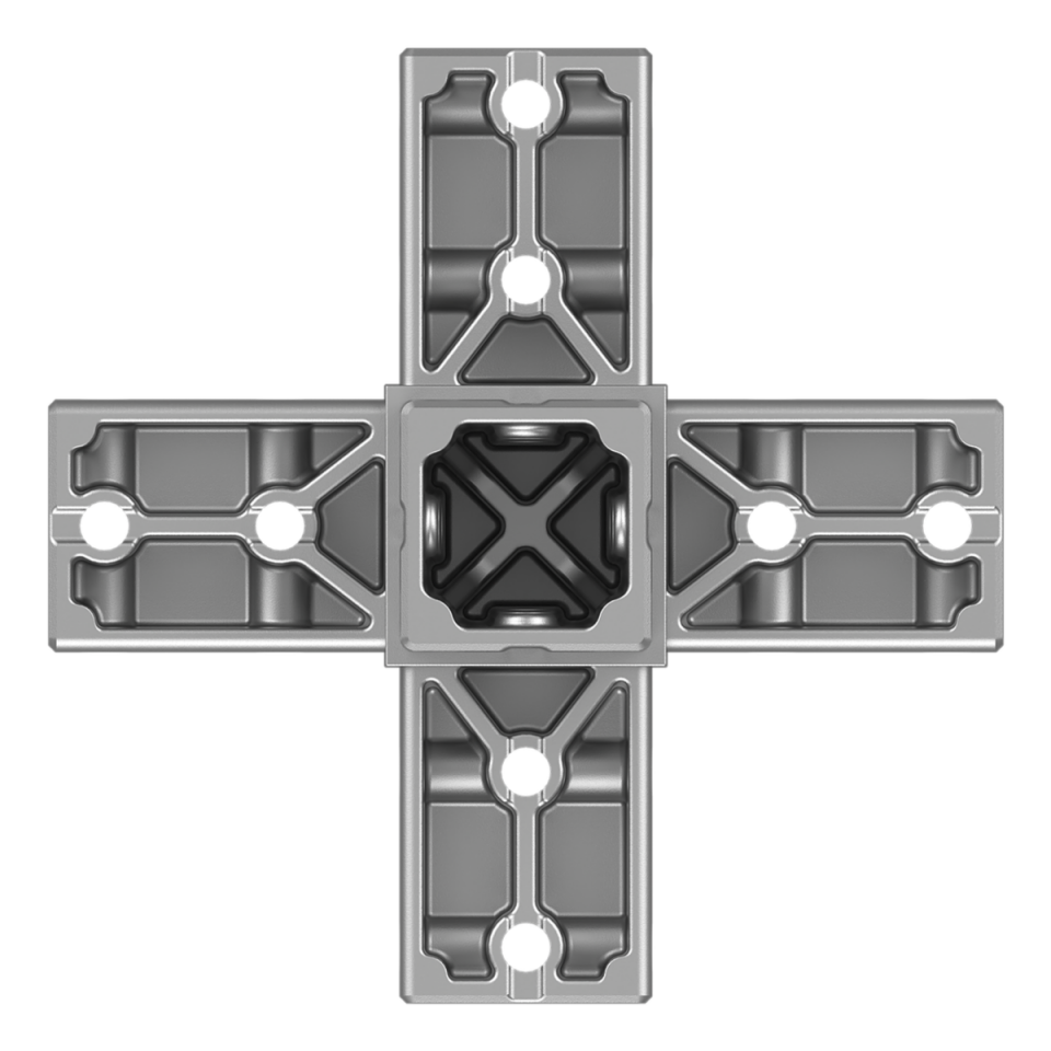40x40 mm Kutu Profillerle Uyumlu Beş Yollu Yüzey Dikme Konektör 4040MD05-1