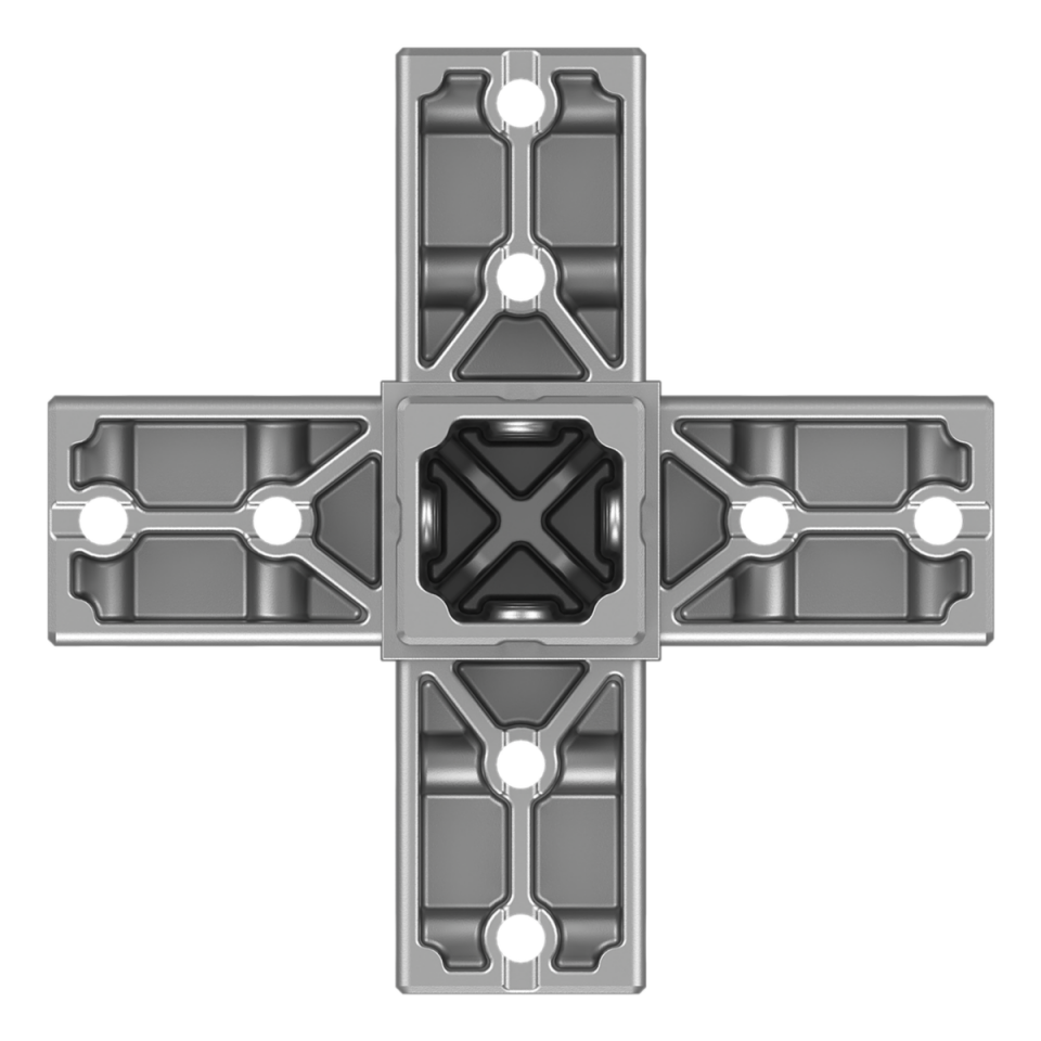 40x40 mm Kutu Profillerle Uyumlu Altı Yollu Orta Konektör 4040MD06-1