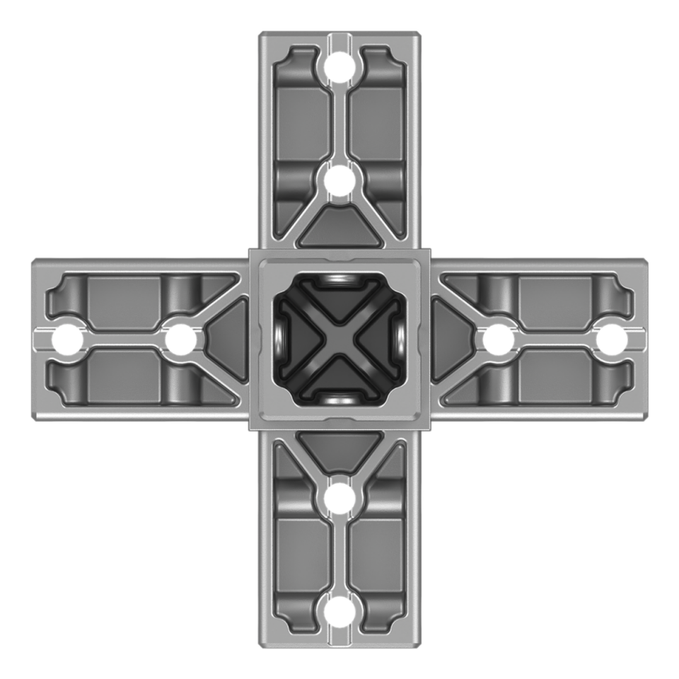 40x40 mm Kutu Profillerle Uyumlu Altı Yollu Orta Bağlantı Konnektörü 4040MD06-1