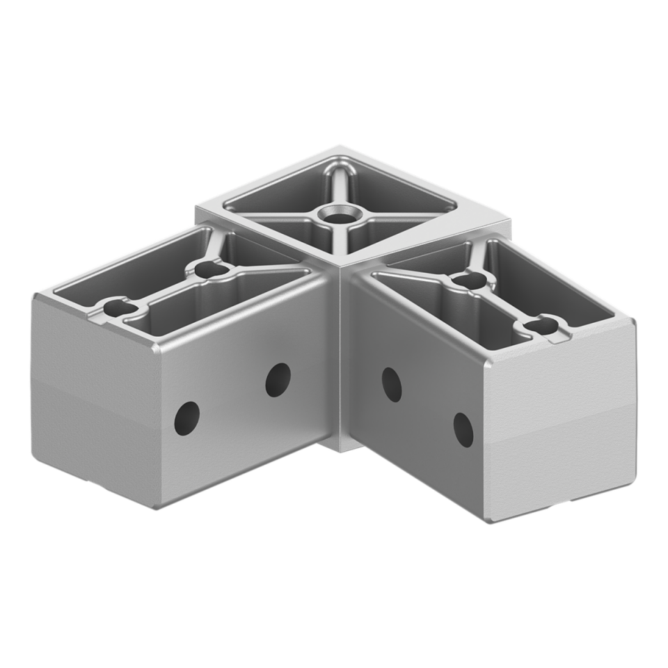 40x40 mm Kutu Profillerle Uyumlu 11,25° Dar Açılı İki Yollu L Bağlantı Konnektörü 4040LA02-1