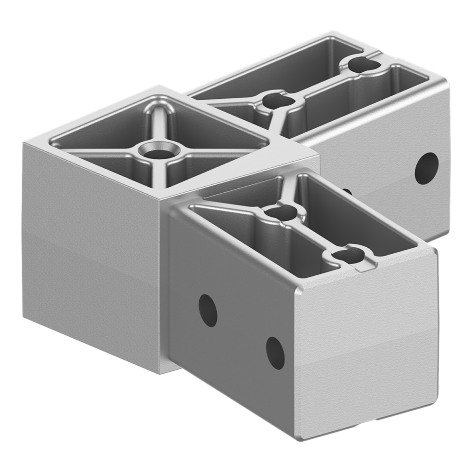40x40 mm Kutu Profillerle Uyumlu 11,25° Geniş Açılı İki Yollu L Bağlantı Konnektörü 4040LA02-2