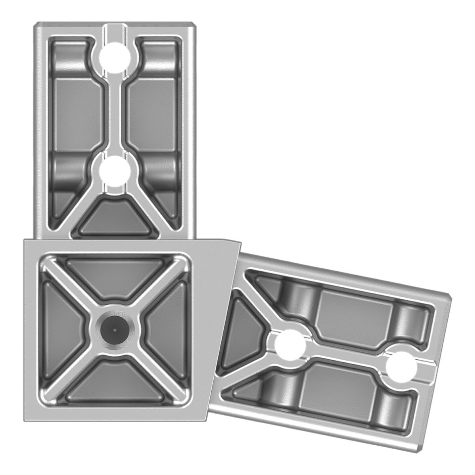 40x40 mm Kutu Profillerle Uyumlu 11,25° Geniş Açılı İki Yollu L Konektör 4040LA02-2