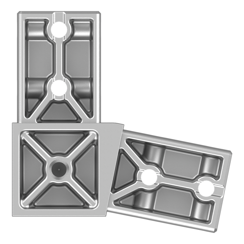 40x40 mm Kutu Profillerle Uyumlu 11,25° Geniş Açılı İki Yollu L Bağlantı Konnektörü 4040LA02-2