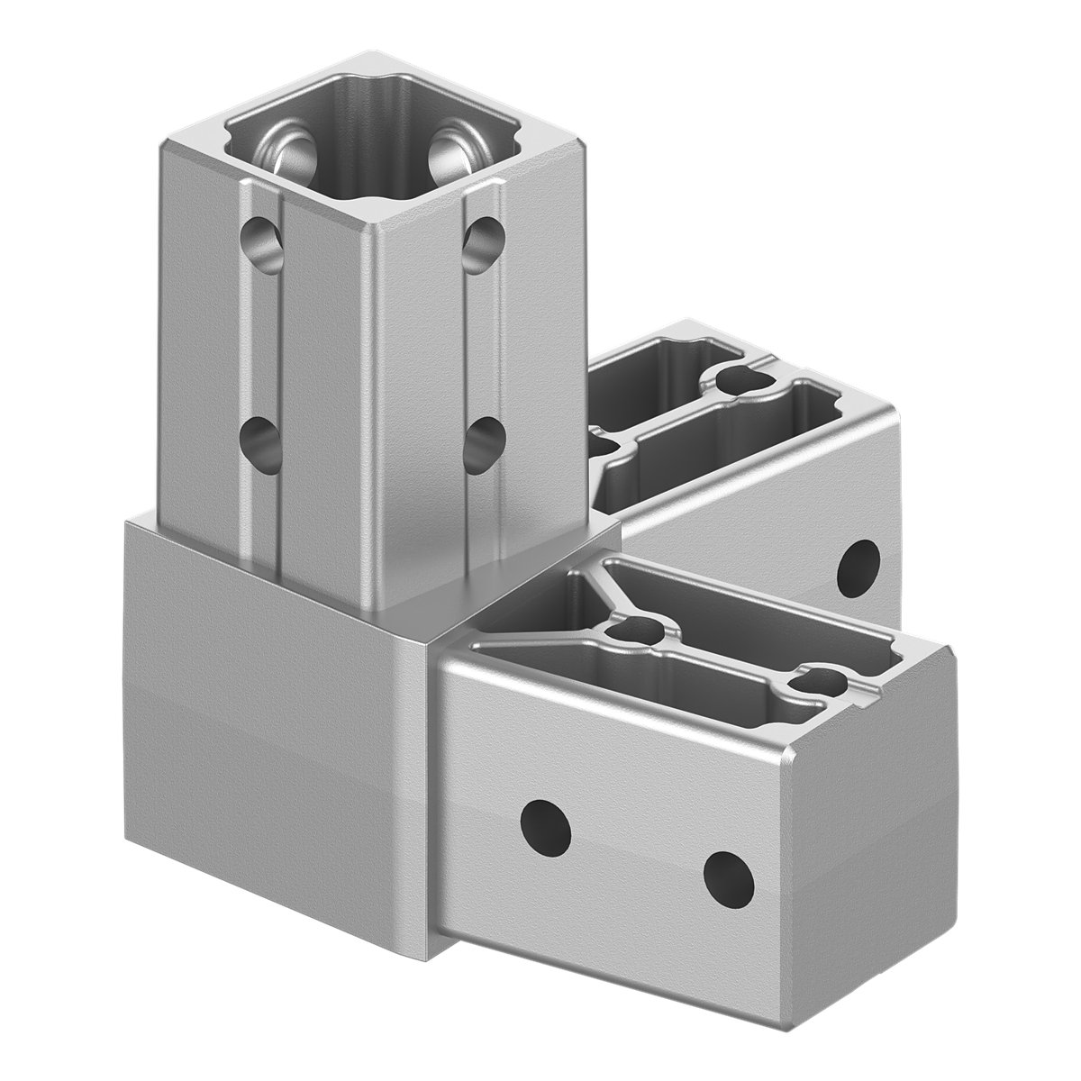 40x40 mm Kutu Profillerle Uyumlu 11,25° Dar Açılı Sağ Yönlü Üç Yollu Köşe Bağlantı Konnektörü 4040LA03-2
