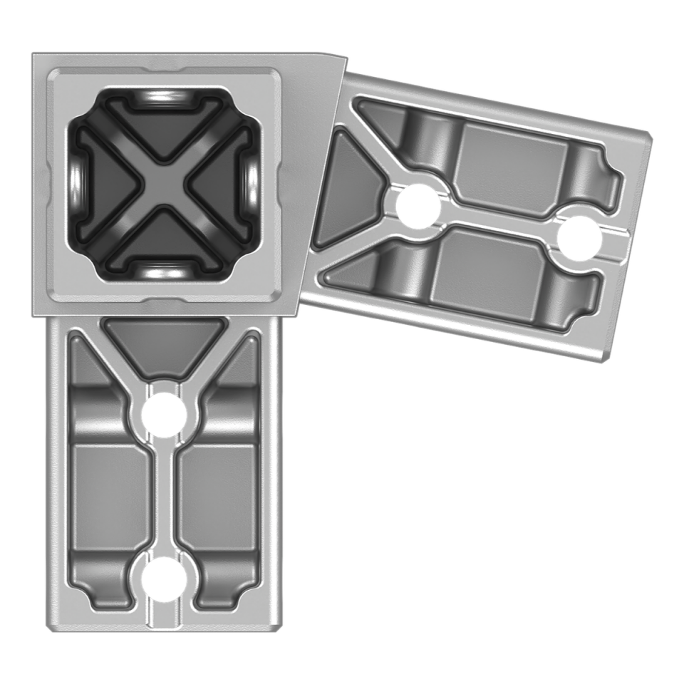 40x40 mm Kutu Profillerle Uyumlu 11,25° Dar Açılı Sol Yönlü Üç Yollu Köşe Konektör 4040LA03-3