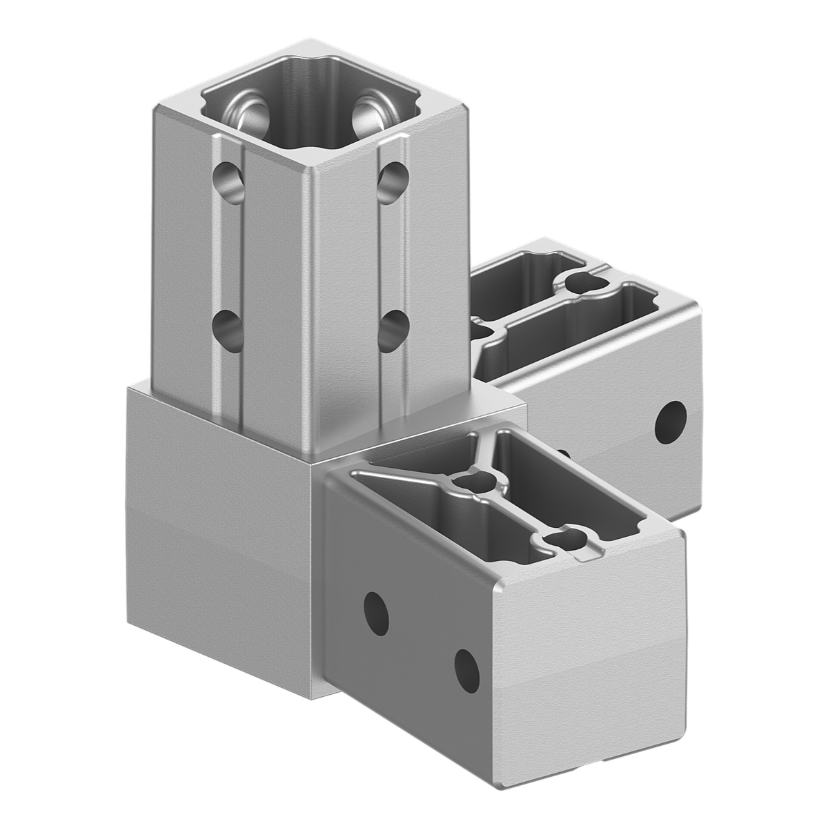 40x40 mm Kutu Profillerle Uyumlu 11,25° Geniş Açılı Sol Yönlü Üç Yollu Köşe Konektör 4040LA03-5