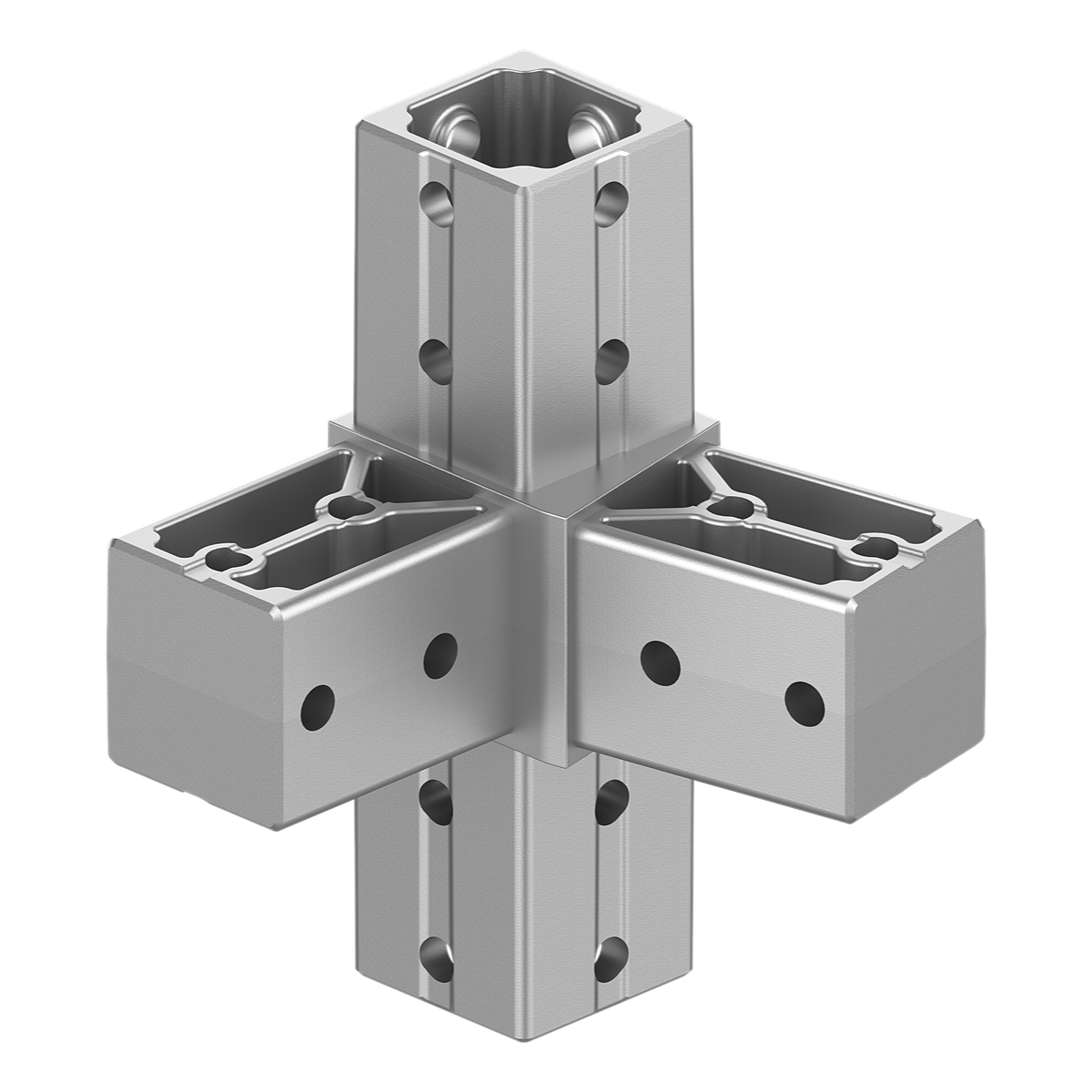 40x40 mm Kutu Profillerle Uyumlu 11,25° Açılı Üst Yönlü Dört Yollu Kenar Bağlantı Konnektörü 4040LA04-3