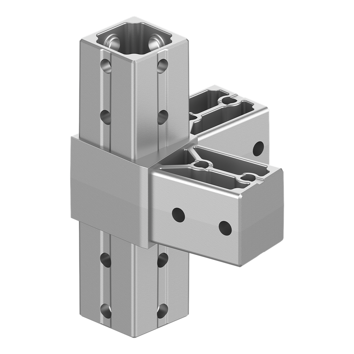 40x40 mm Kutu Profillerle Uyumlu 11,25° Açılı Alt Yönlü Dört Yollu Kenar Bağlantı Konnektörü 4040LA04-4