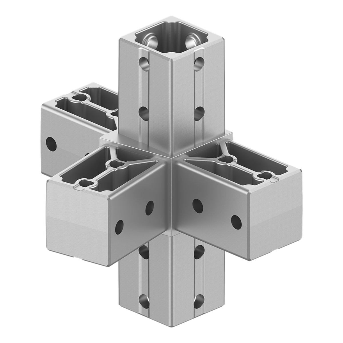 40x40 mm Kutu Profillerle Uyumlu 11,25° Açılı Beş Yollu Yüzey Bağlantı Konektör 4040LA05-1