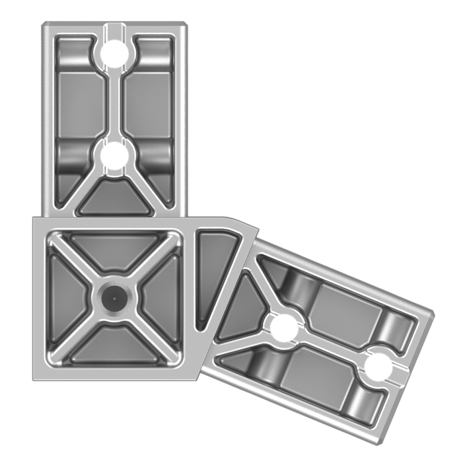 40x40 mm Kutu Profillerle Uyumlu 22,5° Geniş Açılı İki Yollu L Bağlantı Konnektörü 4040MA02-1