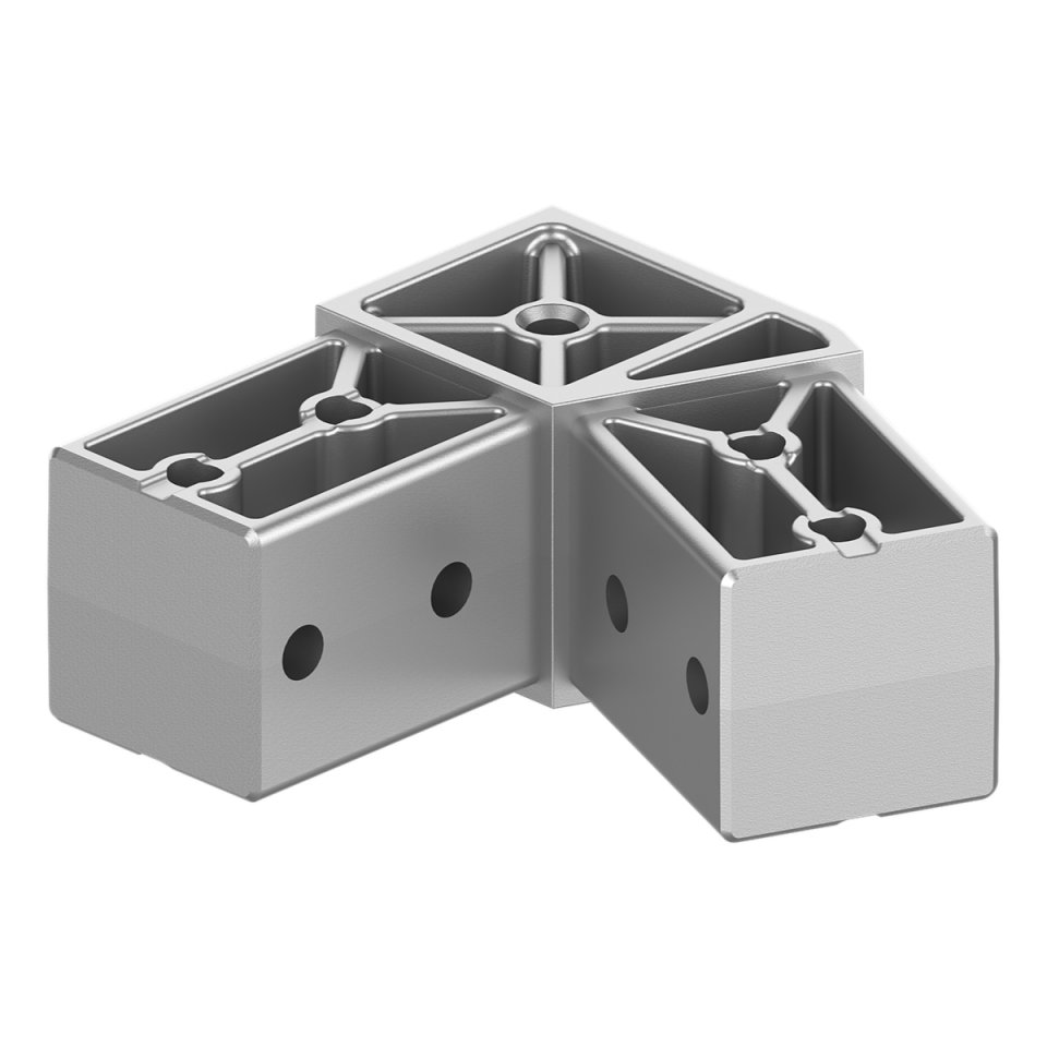 40x40 mm Kutu Profillerle Uyumlu 22,5° Dar Açılı İki Yollu L Bağlantı Konnektörü 4040MA02-2