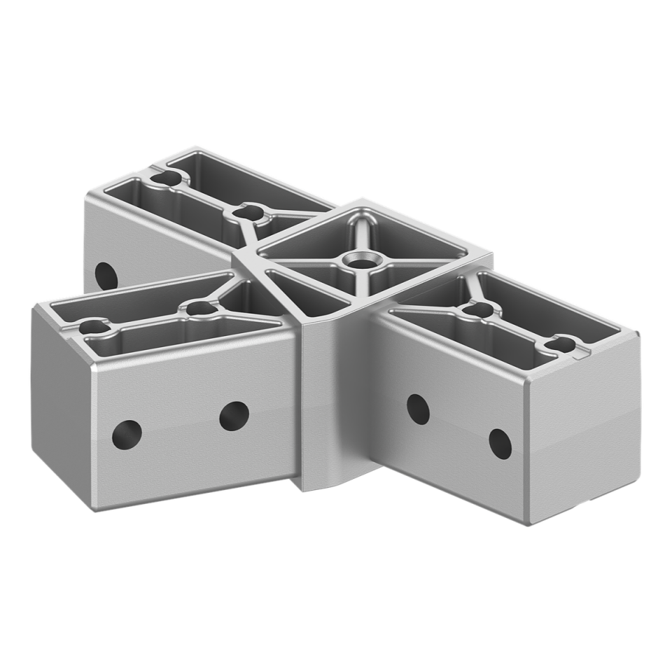 40x40x2 mm Profillerle Uyumlu 22,5° Açılı Üç Yollu T Bağlantı Konnektörü 4040MA03-1