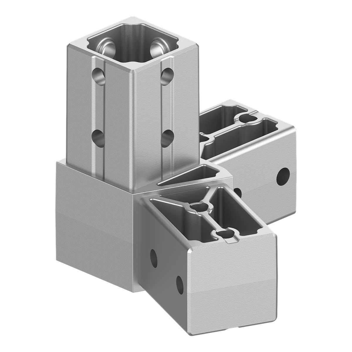 40x40 mm Kutu Profillerle Uyumlu 22,5° Geniş Açılı Sol Yönlü Üç Yollu Köşe Bağlantı Konnektörü 4040MA03-3