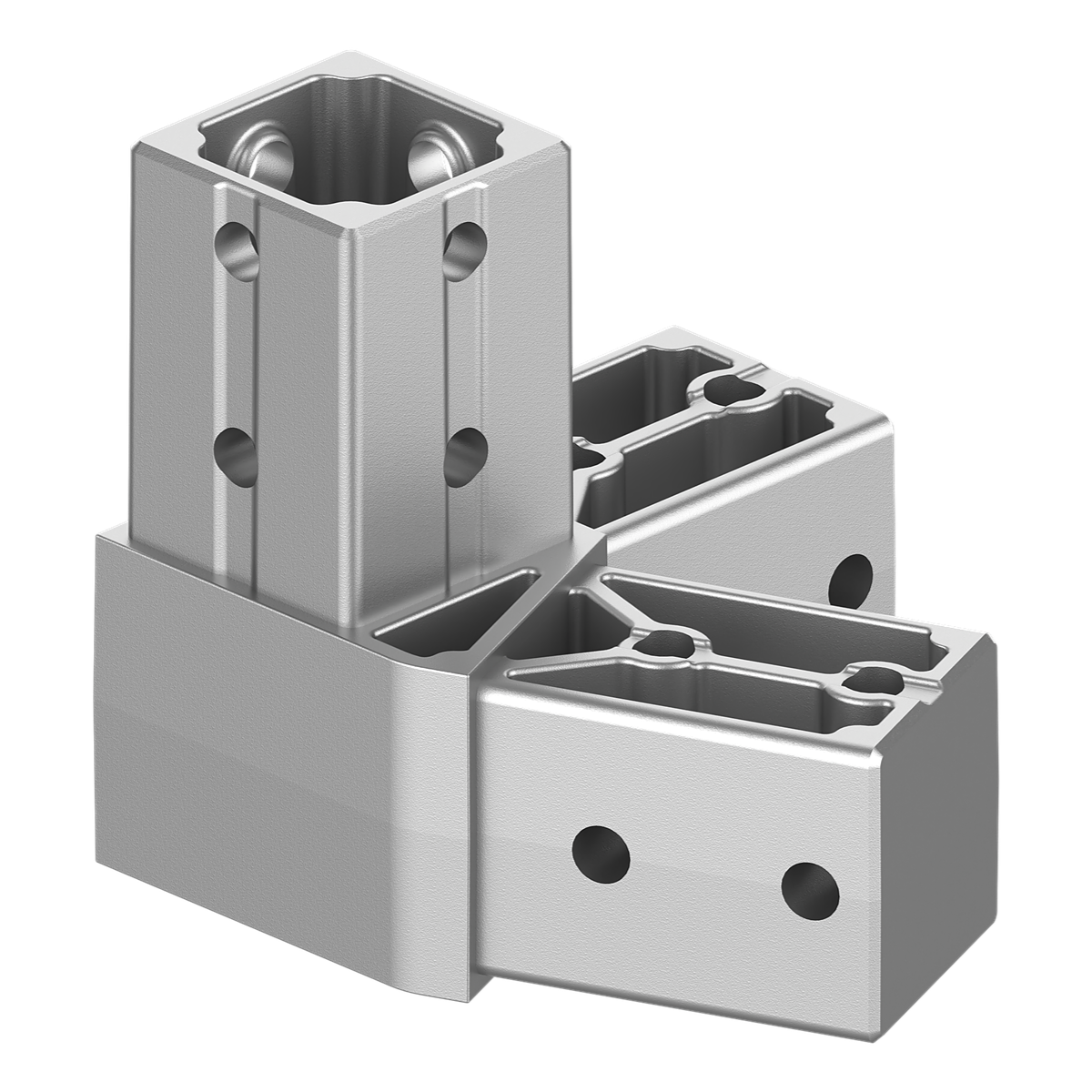 40x40 mm Kutu Profillerle Uyumlu 22,5° Dar Açılı Sağ Yönlü Üç Yollu Köşe Bağlantı Konnektörü 4040MA03-4
