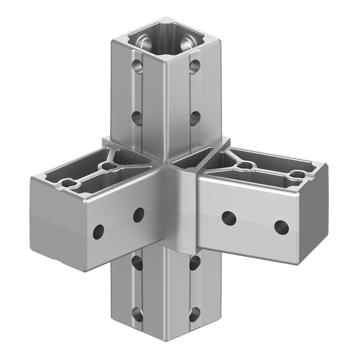 40x40 mm Kutu Profillerle Uyumlu 22,5° Açılı Alt Yönlü Dört Yollu Kenar Bağlantı Konnektörü 4040MA04-4