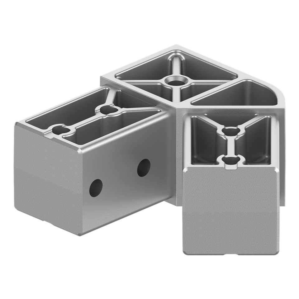 40x40 mm Kutu Profillerle Uyumlu 45° Dar Açılı İki Yollu L Bağlantı Konnektörü 4040HA02-1