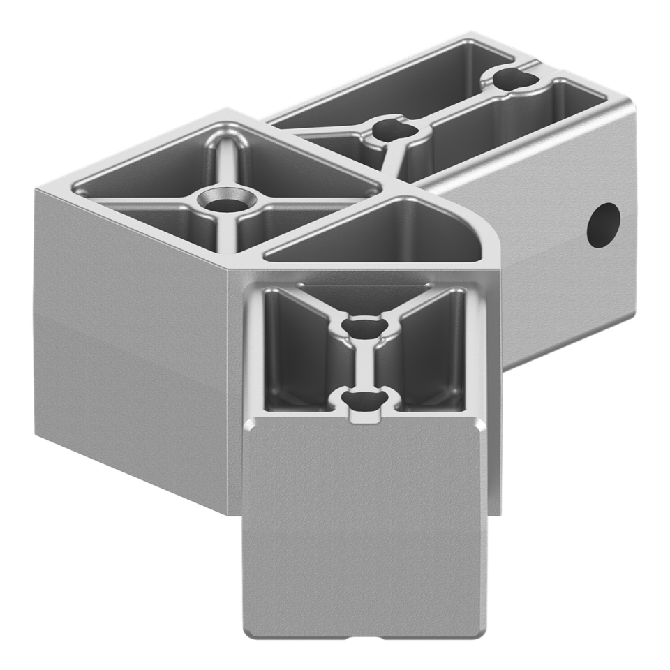 40x40 mm Kutu Profillerle Uyumlu 45° Geniş Açılı İki Yollu L Bağlantı Konnektörü 4040HA02-2
