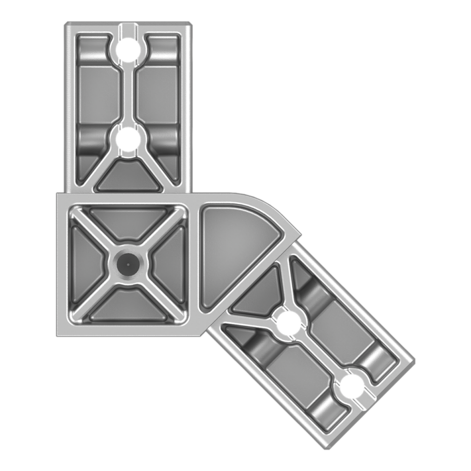 40x40 mm Kutu Profillerle Uyumlu 45° Geniş Açılı İki Yollu L Bağlantı Konnektörü 4040HA02-2