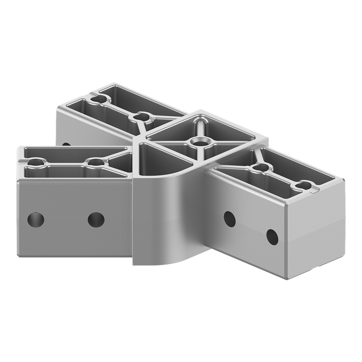 40x40 mm Kutu Profillerle Uyumlu 45° Açılı Üç Yollu T Bağlantı Konnektörü 4040HA03-1