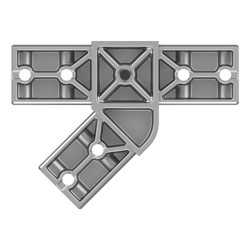 40x40 mm Kutu Profillerle Uyumlu 45° Açılı Üç Yollu T Bağlantı Konnektörü 4040HA03-1