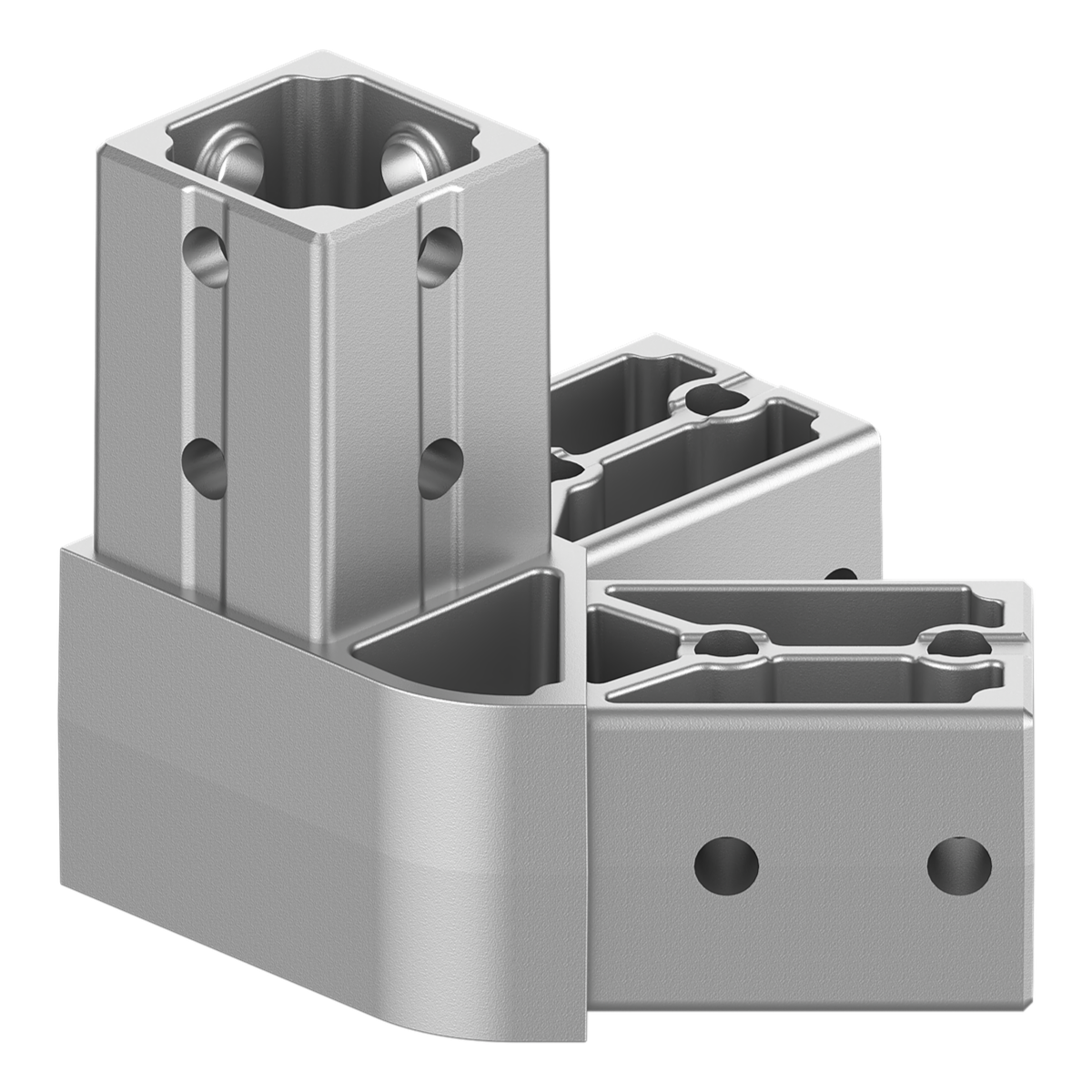 40x40 mm Kutu Profillerle Uyumlu 45° Dar Açılı Sol Yönlü Üç Yollu Köşe Bağlantı Konnektörü 4040HA03-3