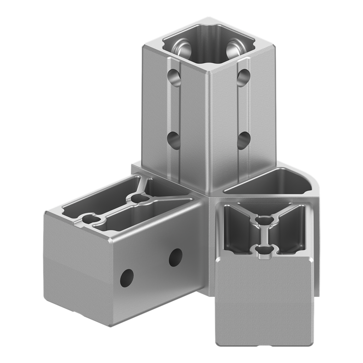 40x40 mm Kutu Profillerle Uyumlu 45° Dar Açılı Sağ Yönlü Üç Yollu Köşe Bağlantı Konnektörü 4040HA03-4