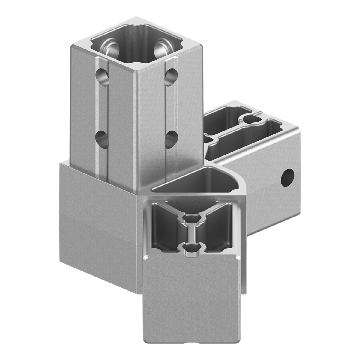 40x40 mm Kutu Profillerle Uyumlu 45° Geniş Açılı Sağ Yönlü Üç Yollu Köşe Bağlantı Konnektörü 4040HA03-5