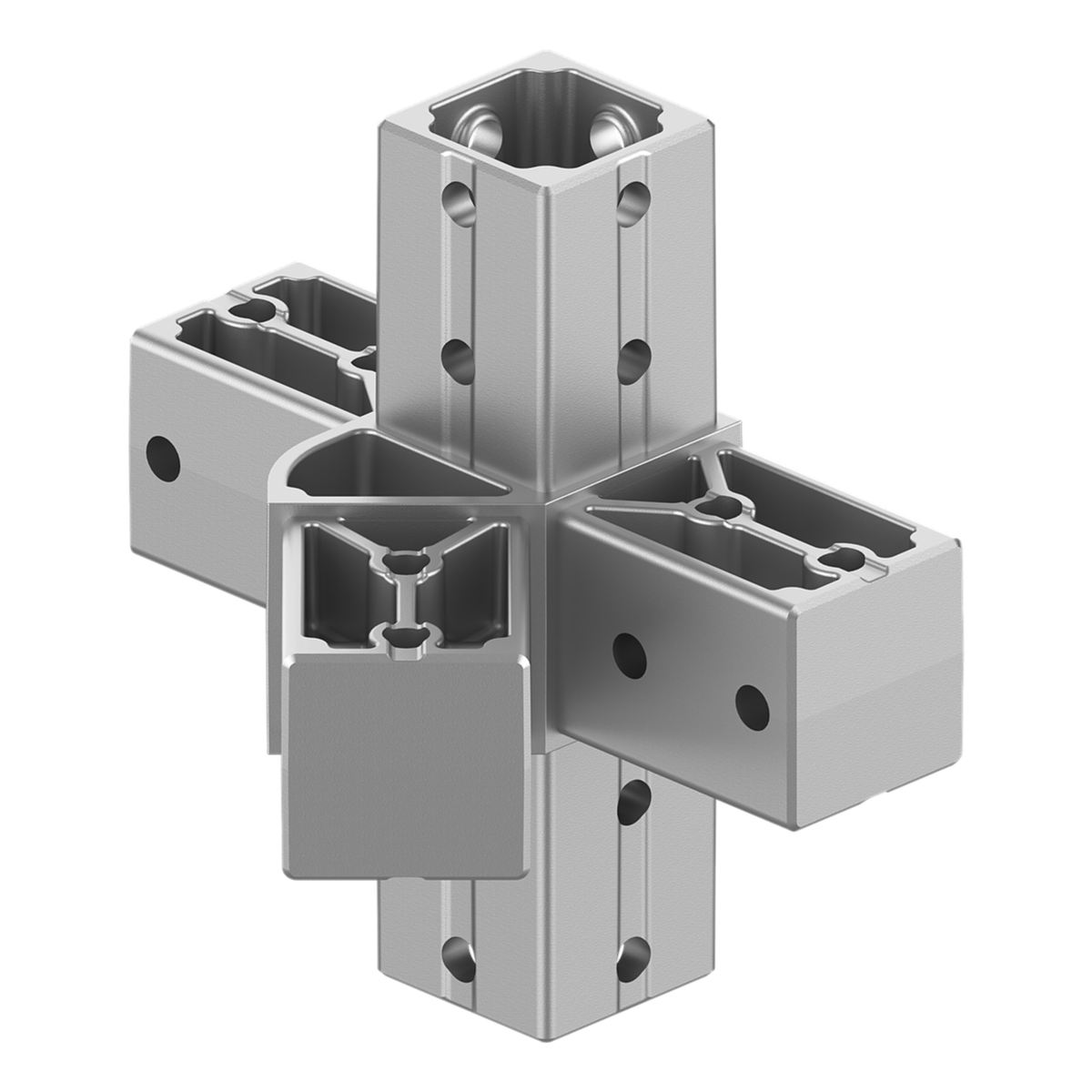 40x40 mm Kutu Profillerle Uyumlu 45° Açılı Beş Yollu Yüzey Bağlantı Bağlantı Konnektörü 4040HA05-1