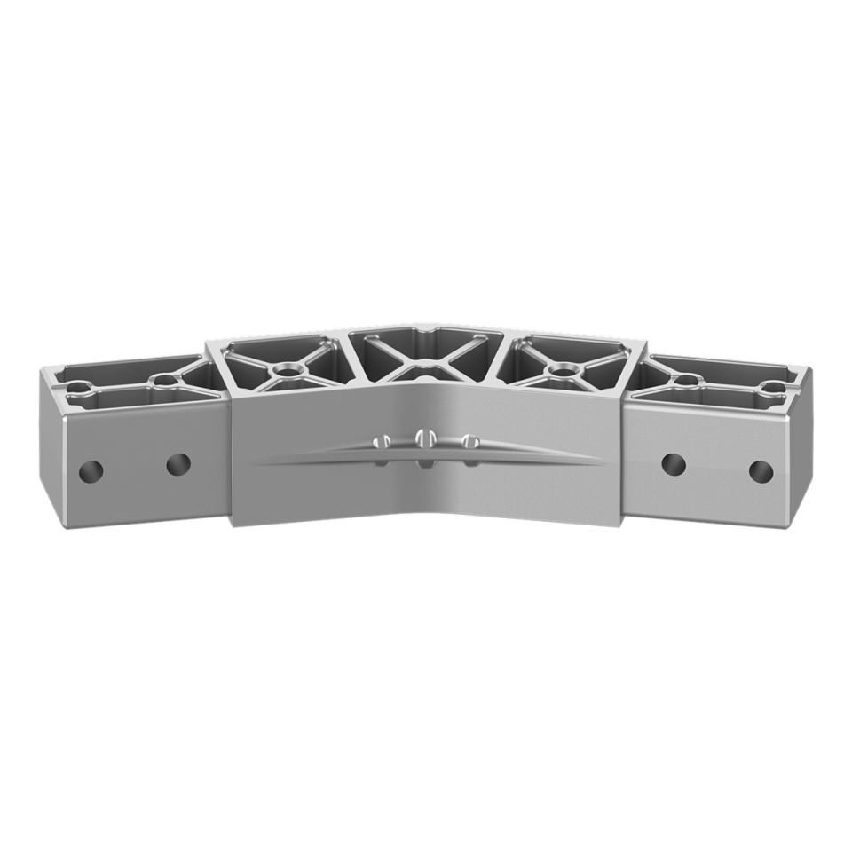 40x40 mm Kutu Profillerle Uyumlu 11,25° Açılı Aşıksız İki Yollu Mertek Bağlantı Konnektörü 4040LR02-1