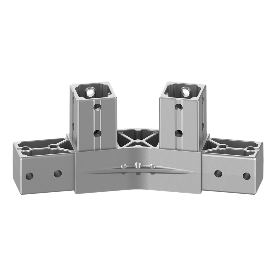 40x40 mm Kutu Profillerle Uyumlu 11,25° Açılı Tek Yön Aşıklı Dört Yollu Mahya Bağlantı Konnektörü 4040LR04-1