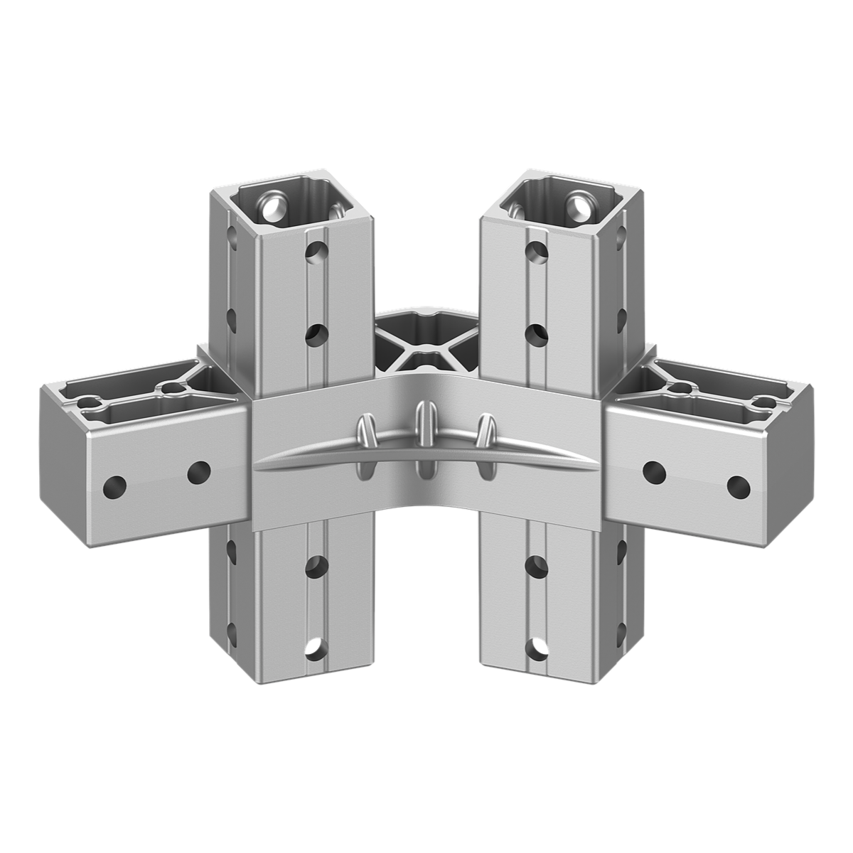 40x40 mm Kutu Profillerle Uyumlu 11,25° Açılı Çift Yön Aşıklı Dört Yollu Mahya Bağlantı Konnektörü 4040LR06-1