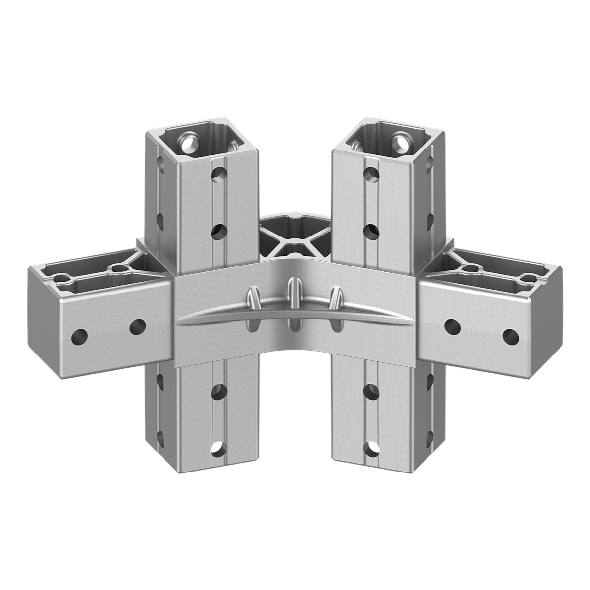 40x40 mm Kutu Profillerle Uyumlu 22,5° Açılı Çift Yön Aşıklı Dört Yollu Mahya Bağlantı Konnektörü 4040MR06-1