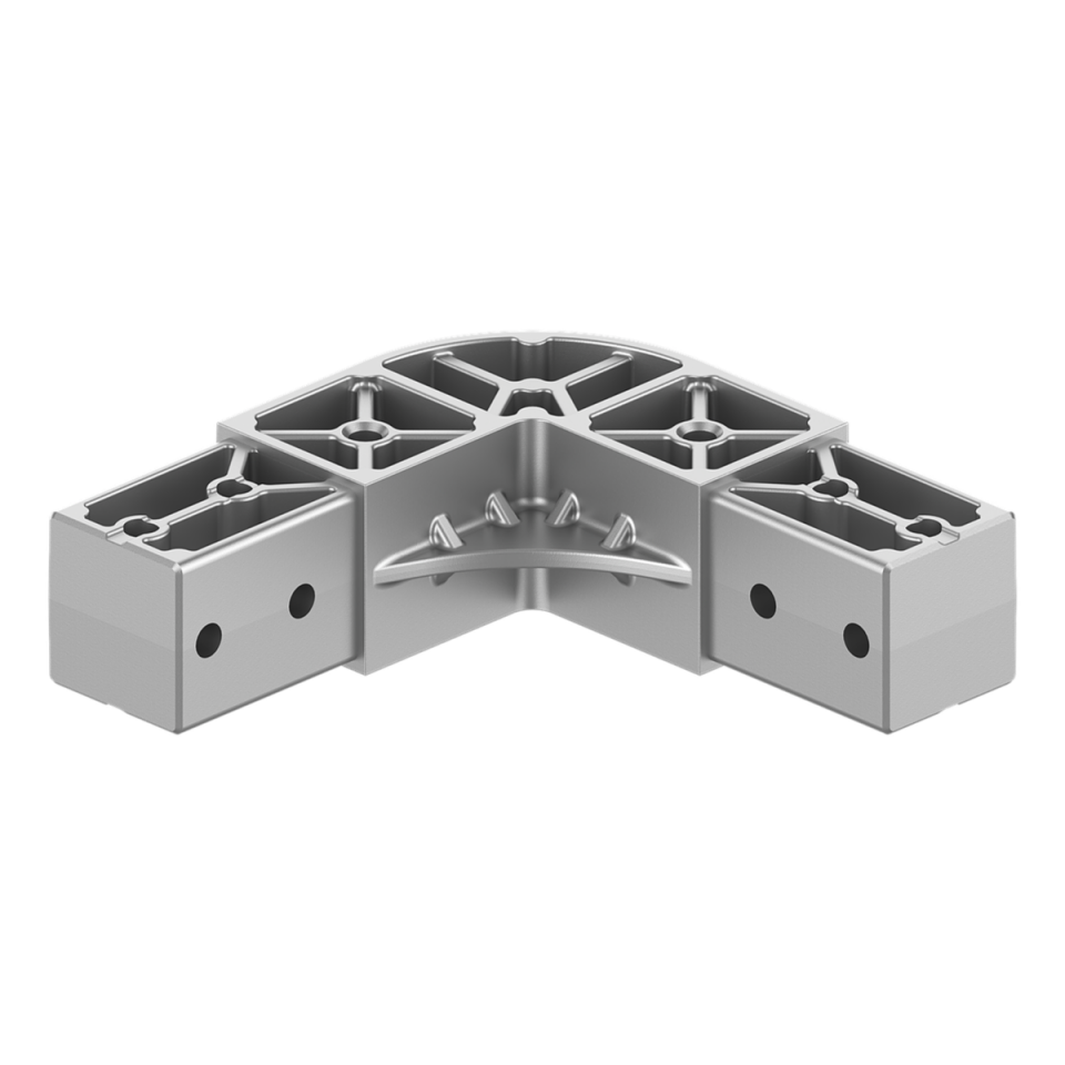 40x40 mm Kutu Profillerle Uyumlu 45° Açılı Aşıksız İki Yollu Mertek Bağlantı Konnektörü 4040HR02-1