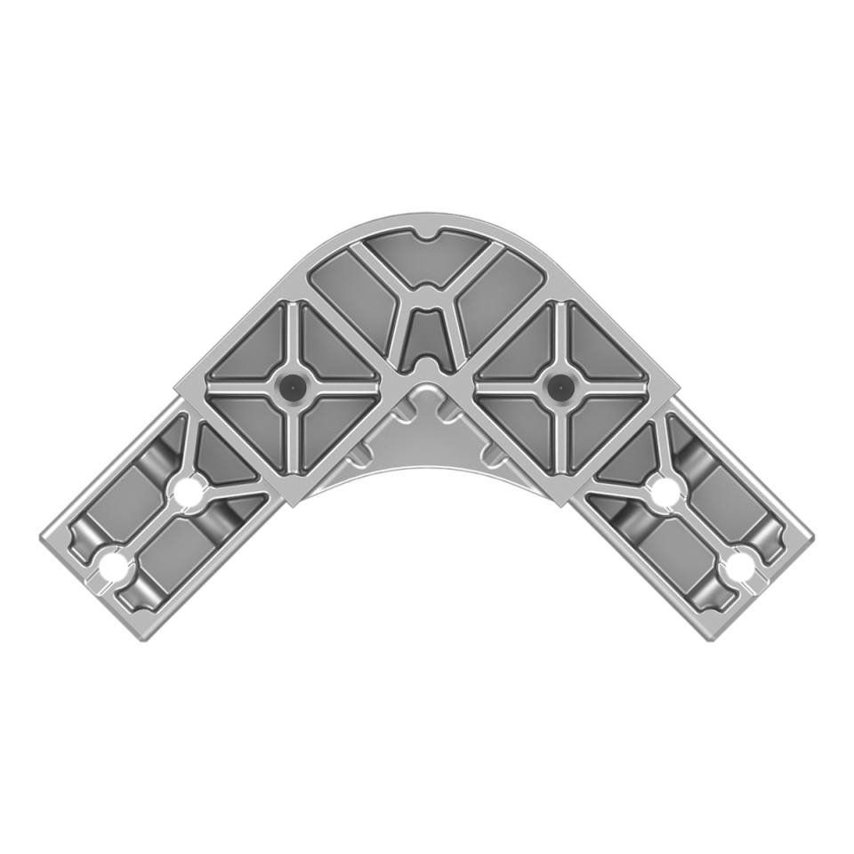 40x40 mm Kutu Profillerle Uyumlu 45° Açılı Aşıksız İki Yollu Mertek Bağlantı Konnektörü 4040HR02-1