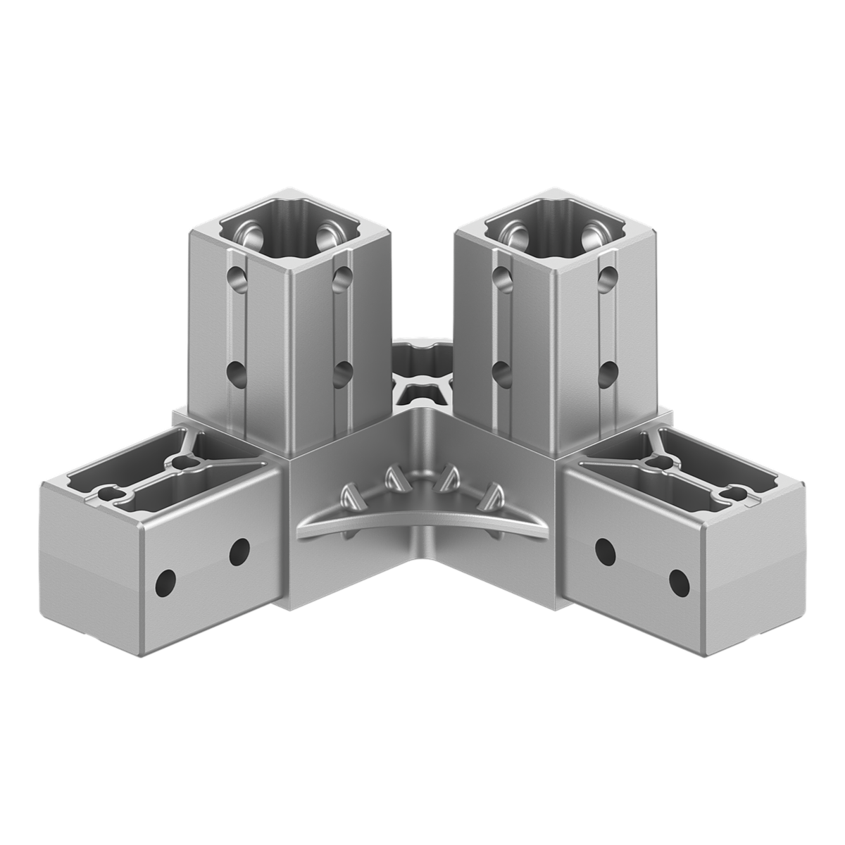 40x40 mm Kutu Profillerle Uyumlu 45° Açılı Tek Yön Aşıklı Dört Yollu Mahya Bağlantı Konnektörü 4040HR04-1