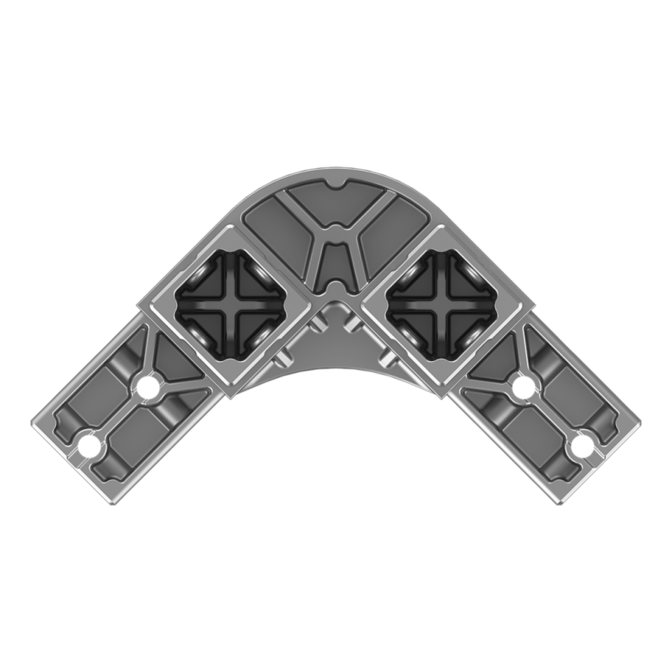 40x40 mm Kutu Profillerle Uyumlu 45° Açılı Tek Yön Aşıklı Dört Yollu Mahya Bağlantı Konnektörü 4040HR04-1