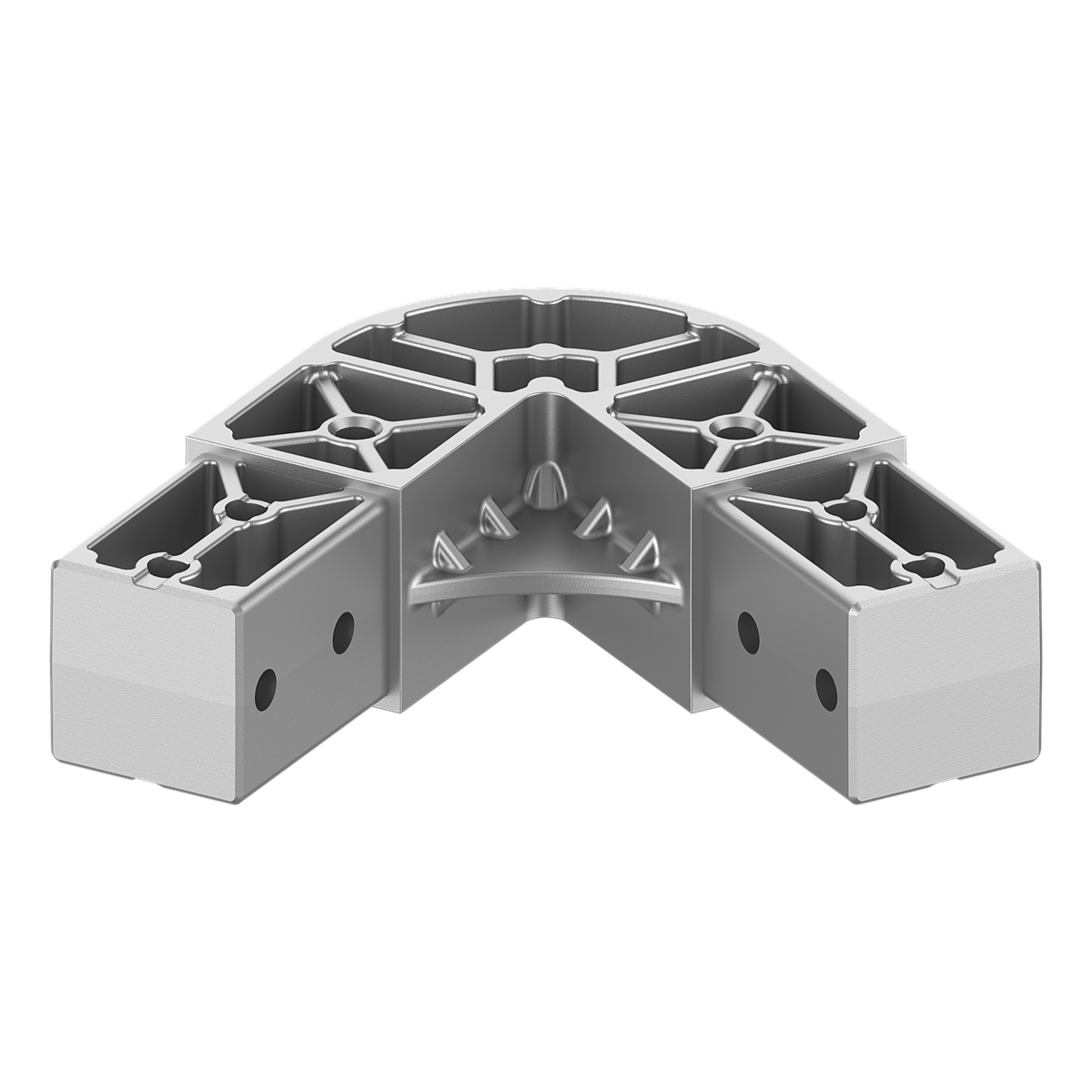 40x40 mm Kutu Profillerle Uyumlu 60° Açılı Aşıksız İki Yollu Mertek Bağlantı Konnektörü 4040ER02-1