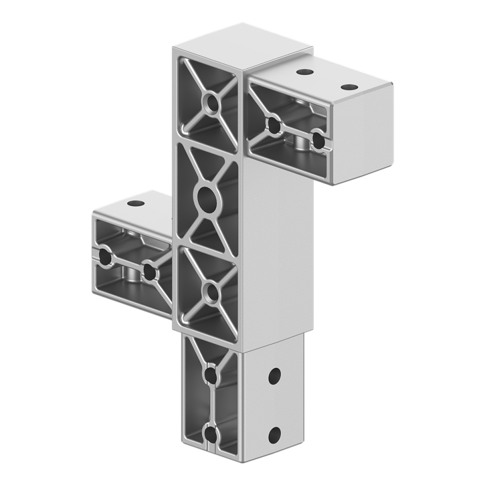 40x40 mm Kutu Profillerle Uyumlu Üç Yollu Özel Uygulama Bağlantı Konnektörü 4040SP03-1