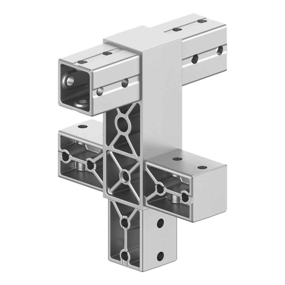 40x40 mm Kutu Profillerle Uyumlu Beş Yollu Özel Uygulama Bağlantı Konnektörü 4040SP05-1