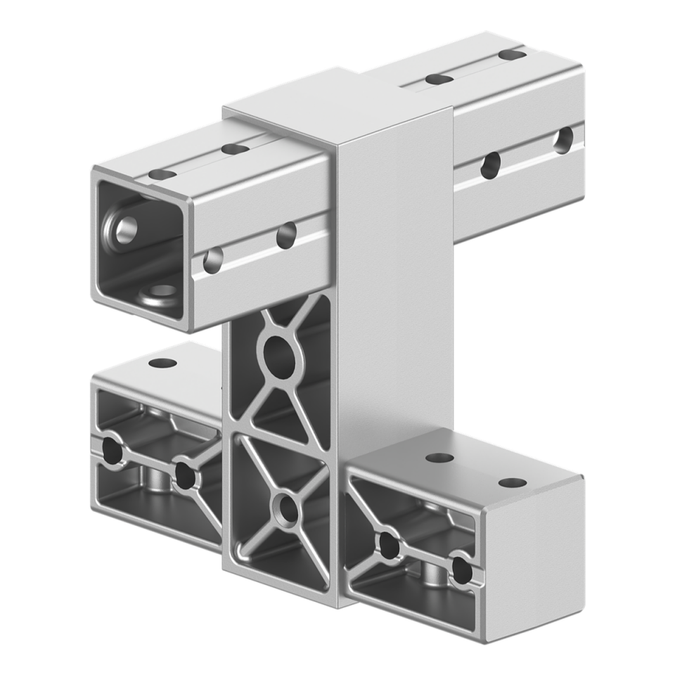 40x40 mm Kutu Profillerle Uyumlu Dört Yollu Özel Uygulama Bağlantı Konnektörü 4040SP04-2