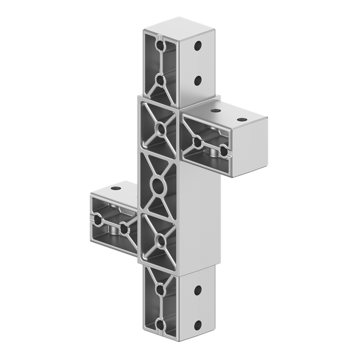 40x40 mm Kutu Profillerle Uyumlu Dört Yollu Özel Uygulama Parçası 4040SP04-1